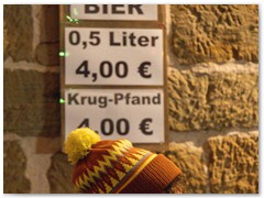 Preisschilder mit Mütze