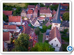 Blick von oben auf das Braufest
