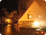 Brauhaus von außen, alles dampft
